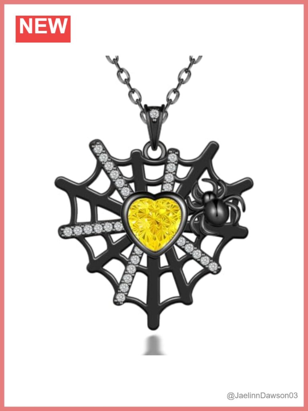 Sterling Silver Gothic Spider Web Pendant Necklace